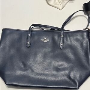 Coach Dark Blue Leather Tote